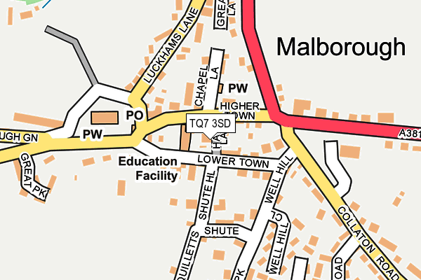 TQ7 3SD map - OS OpenMap – Local (Ordnance Survey)