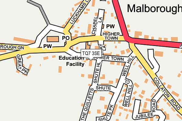 TQ7 3SE map - OS OpenMap – Local (Ordnance Survey)