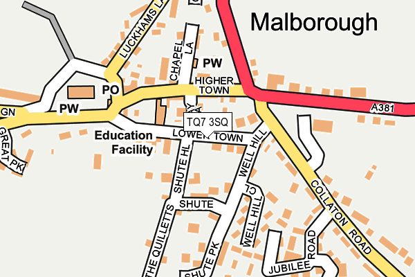 TQ7 3SQ map - OS OpenMap – Local (Ordnance Survey)