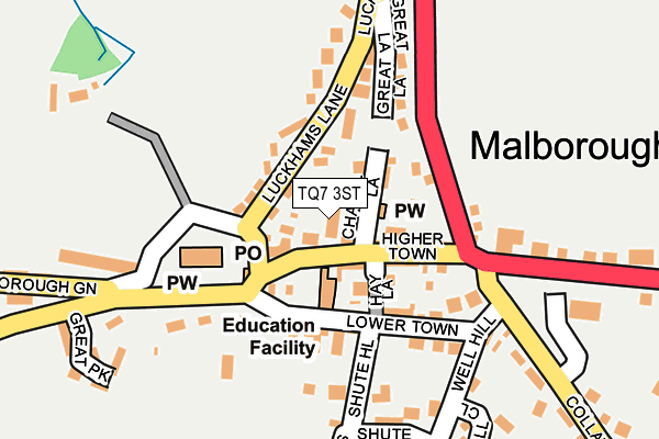 TQ7 3ST map - OS OpenMap – Local (Ordnance Survey)