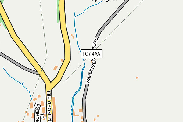 TQ7 4AA map - OS OpenMap – Local (Ordnance Survey)