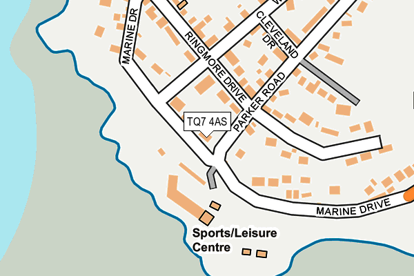 TQ7 4AS map - OS OpenMap – Local (Ordnance Survey)