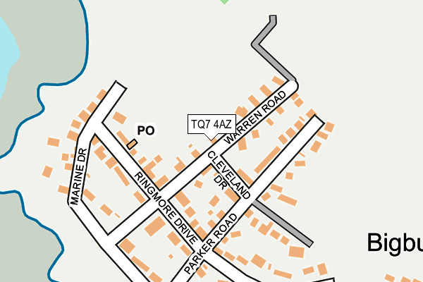 TQ7 4AZ map - OS OpenMap – Local (Ordnance Survey)