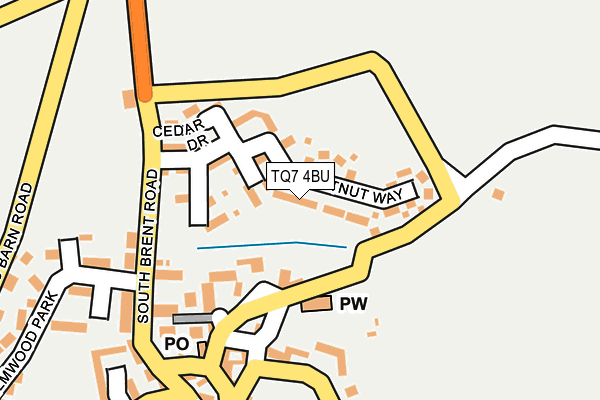 TQ7 4BU map - OS OpenMap – Local (Ordnance Survey)