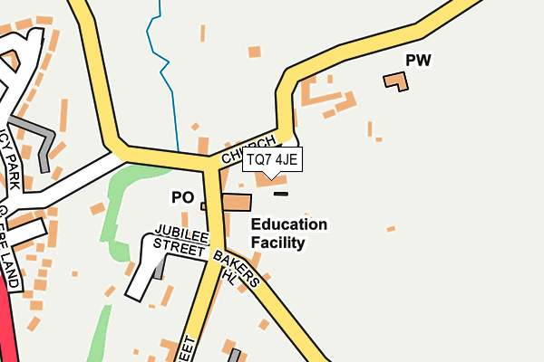 TQ7 4JE map - OS OpenMap – Local (Ordnance Survey)