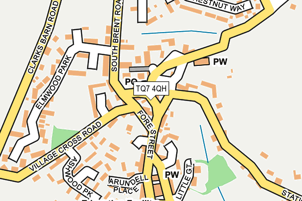 TQ7 4QH map - OS OpenMap – Local (Ordnance Survey)