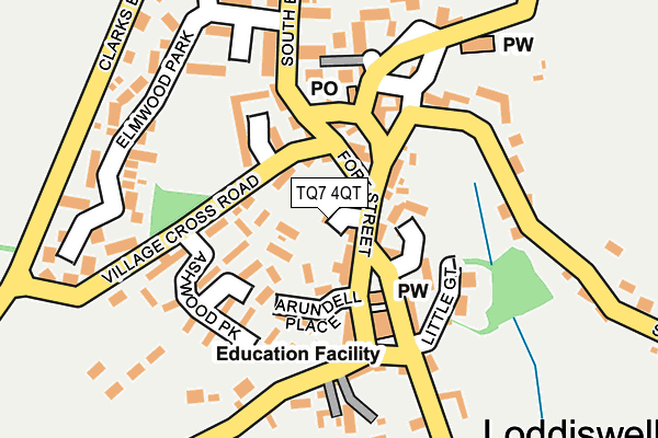 TQ7 4QT map - OS OpenMap – Local (Ordnance Survey)