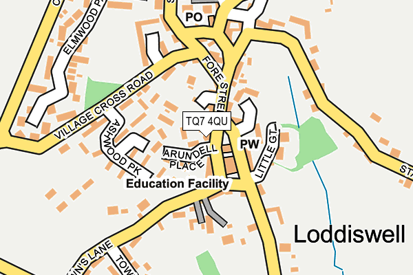 TQ7 4QU map - OS OpenMap – Local (Ordnance Survey)