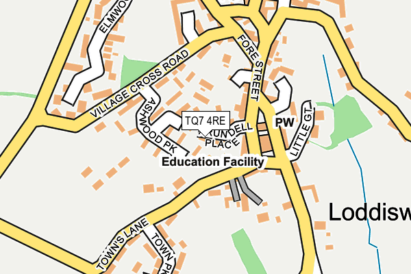 TQ7 4RE map - OS OpenMap – Local (Ordnance Survey)