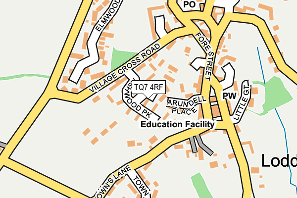 TQ7 4RF map - OS OpenMap – Local (Ordnance Survey)