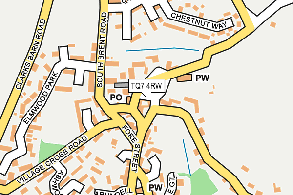 TQ7 4RW map - OS OpenMap – Local (Ordnance Survey)