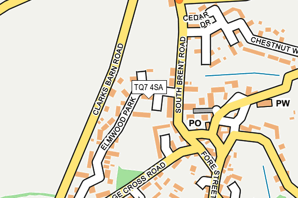 TQ7 4SA map - OS OpenMap – Local (Ordnance Survey)