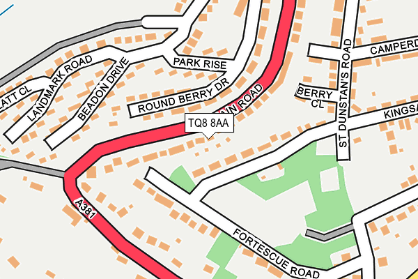 TQ8 8AA map - OS OpenMap – Local (Ordnance Survey)