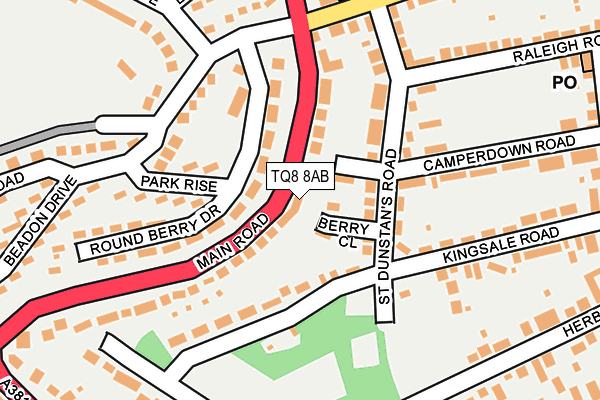 TQ8 8AB map - OS OpenMap – Local (Ordnance Survey)
