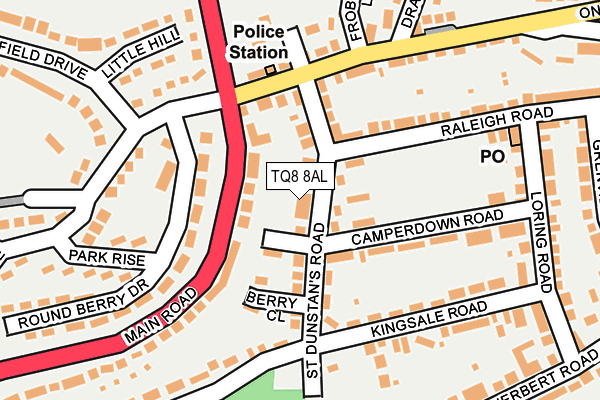 TQ8 8AL map - OS OpenMap – Local (Ordnance Survey)