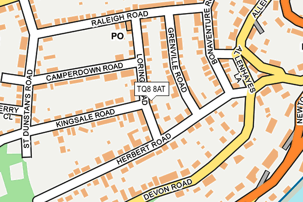TQ8 8AT map - OS OpenMap – Local (Ordnance Survey)