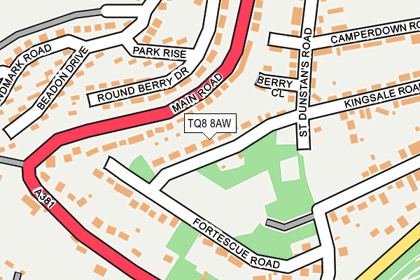 TQ8 8AW map - OS OpenMap – Local (Ordnance Survey)