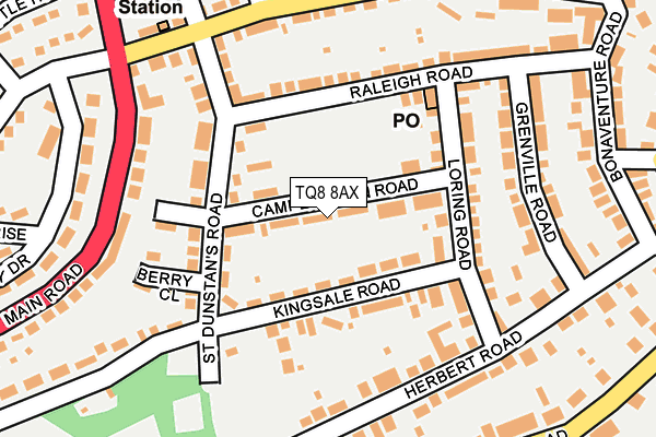 TQ8 8AX map - OS OpenMap – Local (Ordnance Survey)