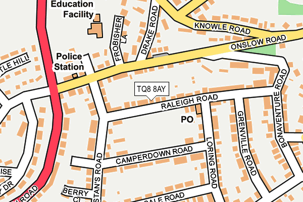 TQ8 8AY map - OS OpenMap – Local (Ordnance Survey)