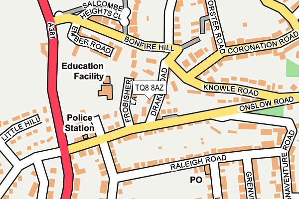 TQ8 8AZ map - OS OpenMap – Local (Ordnance Survey)
