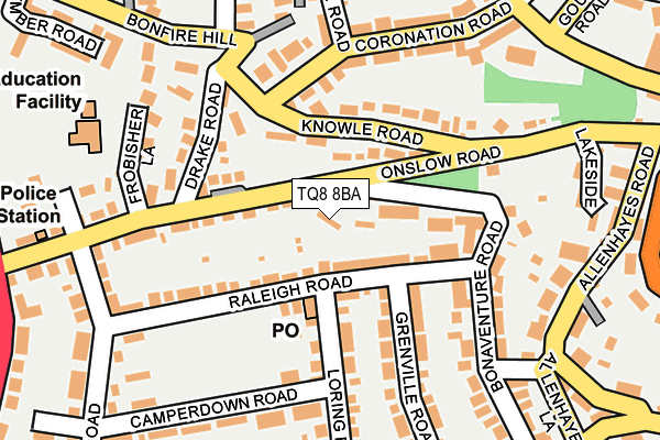 TQ8 8BA map - OS OpenMap – Local (Ordnance Survey)