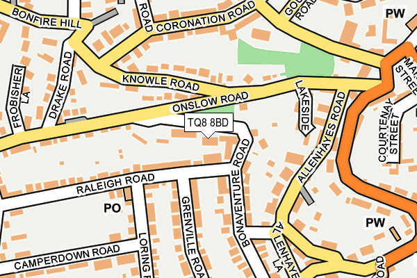 TQ8 8BD map - OS OpenMap – Local (Ordnance Survey)