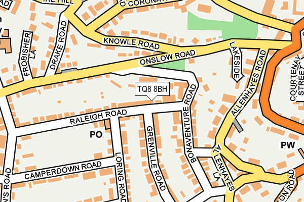 TQ8 8BH map - OS OpenMap – Local (Ordnance Survey)