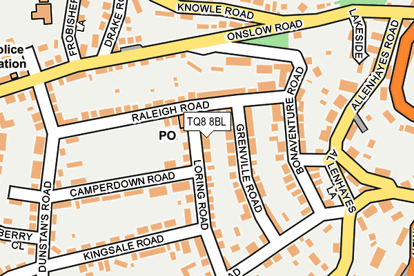TQ8 8BL map - OS OpenMap – Local (Ordnance Survey)