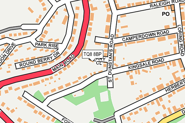 TQ8 8BP map - OS OpenMap – Local (Ordnance Survey)