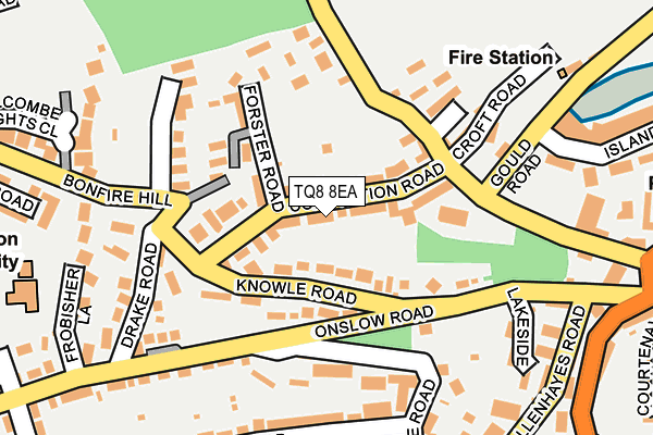 TQ8 8EA map - OS OpenMap – Local (Ordnance Survey)