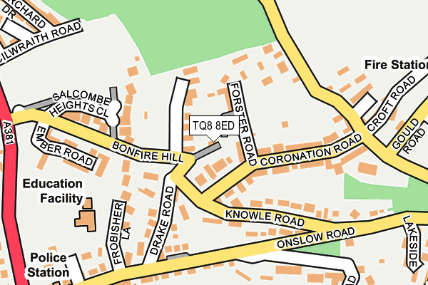 TQ8 8ED map - OS OpenMap – Local (Ordnance Survey)