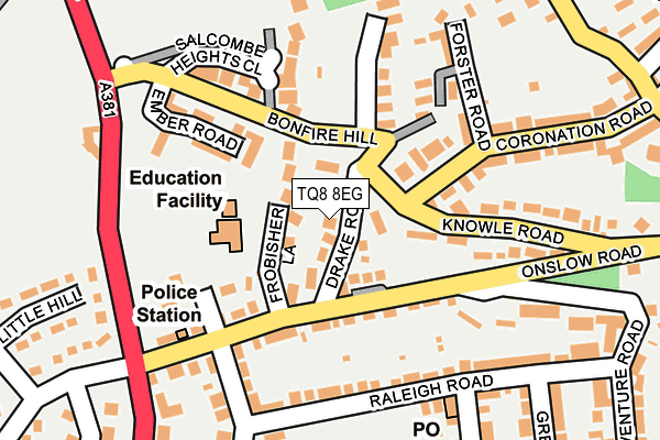 TQ8 8EG map - OS OpenMap – Local (Ordnance Survey)