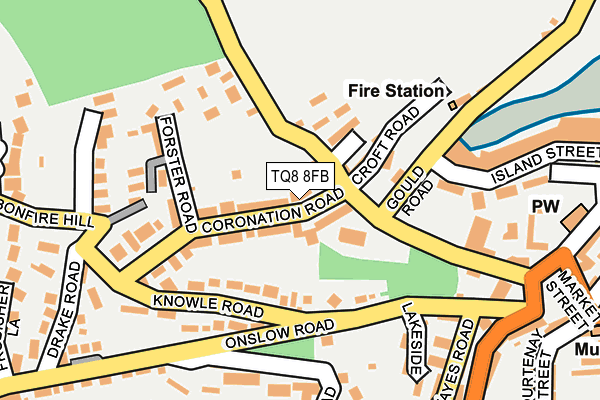 TQ8 8FB map - OS OpenMap – Local (Ordnance Survey)