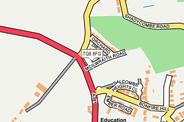 TQ8 8FG map - OS OpenMap – Local (Ordnance Survey)