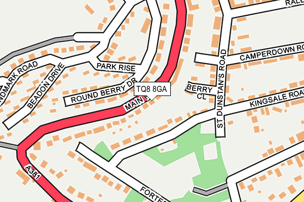 TQ8 8GA map - OS OpenMap – Local (Ordnance Survey)