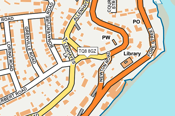 TQ8 8GZ map - OS OpenMap – Local (Ordnance Survey)