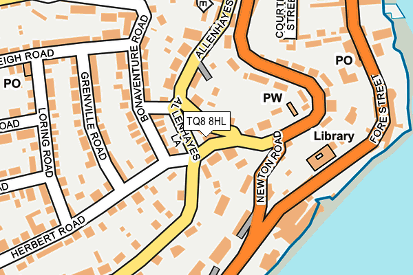 TQ8 8HL map - OS OpenMap – Local (Ordnance Survey)