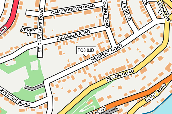 TQ8 8JD map - OS OpenMap – Local (Ordnance Survey)