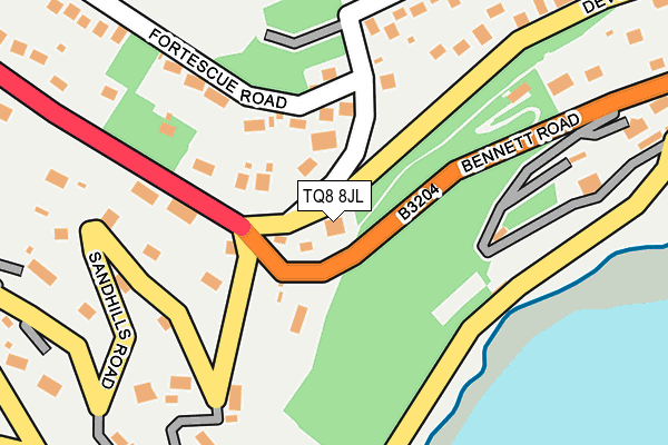 TQ8 8JL map - OS OpenMap – Local (Ordnance Survey)