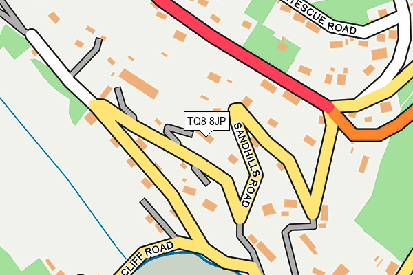 TQ8 8JP map - OS OpenMap – Local (Ordnance Survey)