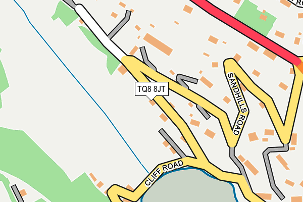 TQ8 8JT map - OS OpenMap – Local (Ordnance Survey)