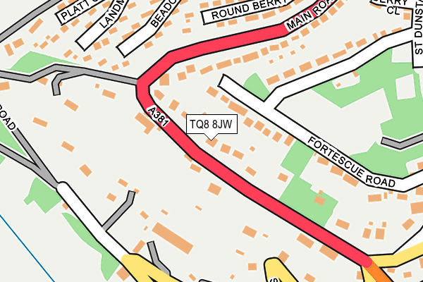 TQ8 8JW map - OS OpenMap – Local (Ordnance Survey)