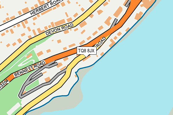 TQ8 8JX map - OS OpenMap – Local (Ordnance Survey)