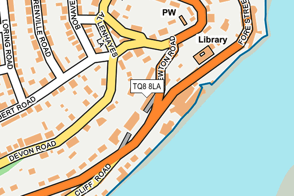 TQ8 8LA map - OS OpenMap – Local (Ordnance Survey)