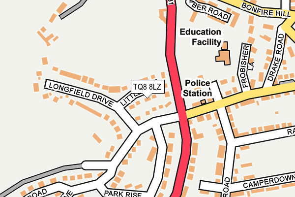 TQ8 8LZ map - OS OpenMap – Local (Ordnance Survey)