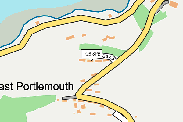 TQ8 8PB map - OS OpenMap – Local (Ordnance Survey)