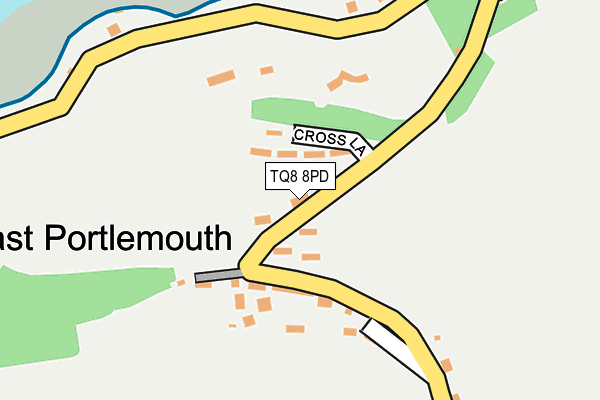 TQ8 8PD map - OS OpenMap – Local (Ordnance Survey)