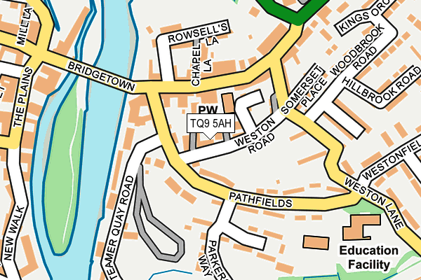 TQ9 5AH map - OS OpenMap – Local (Ordnance Survey)