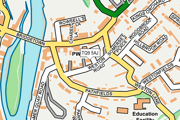 TQ9 5AJ map - OS OpenMap – Local (Ordnance Survey)