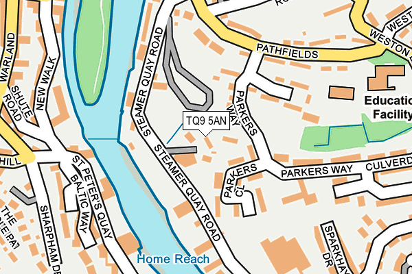 TQ9 5AN map - OS OpenMap – Local (Ordnance Survey)